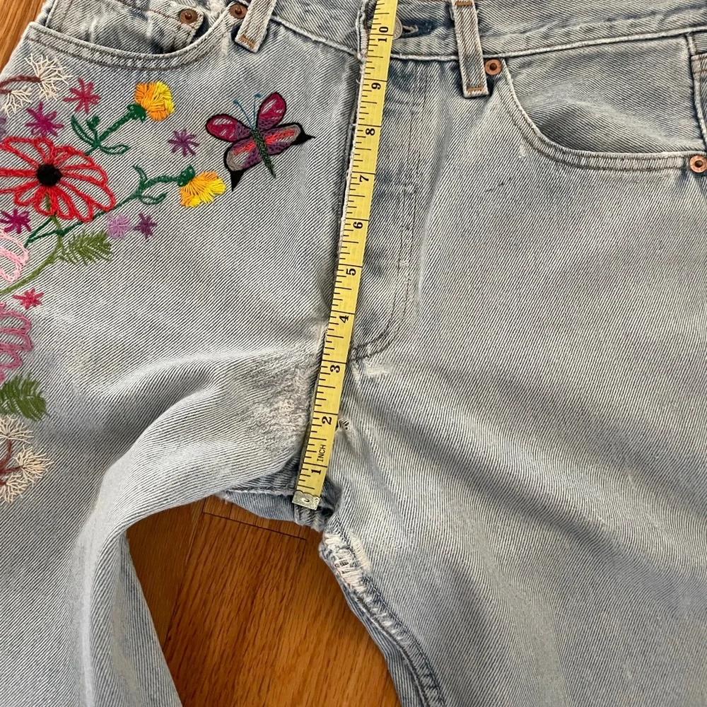 Rare Distressed custom embroidery vintage Levi 501 29x32 - Picture 4 of 13